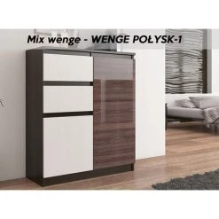 HUCOCO LISBON 1W - Commode Contemporaine Chambre/salon/bureau - 98x80x40cm - Rangement 2 Tiroirs/2 Portes - Buffet Style Moderne - Marron 3 HUCOCO LISBON 1W - Commode Contemporaine Chambre/salon/bureau - 98x80x40cm - Rangement 2 Tiroirs/2 Portes - Buffet Style Moderne - Marron -Buffet et enfilade Soldes 15954522 2