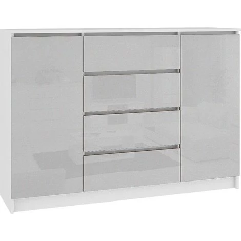 HUCOCO OSCAR - Buffet Contemporaine Salon/séjour/salle à Manger 138x99x40 Cm - 4 Tiroirs Larges + 2 Portes - Commode Moderne - Gris 1 HUCOCO OSCAR - Buffet Contemporaine Salon/séjour/salle à Manger 138x99x40 Cm - 4 Tiroirs Larges + 2 Portes - Commode Moderne - Gris