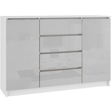 HUCOCO OSCAR - Buffet Contemporaine Salon/séjour/salle à Manger 160x99x40 Cm - 4 Tiroirs Larges + 2 Portes - Commode Moderne - Gris 1 HUCOCO OSCAR - Buffet Contemporaine Salon/séjour/salle à Manger 160x99x40 Cm - 4 Tiroirs Larges + 2 Portes - Commode Moderne - Gris