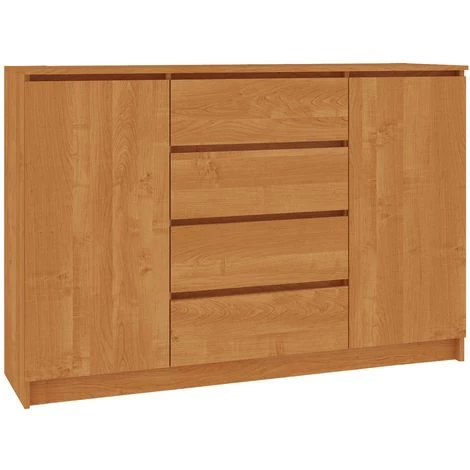 HUCOCO OSCAR - Buffet Contemporaine Salon/séjour/salle à Manger 160x99x40 Cm - 4 Tiroirs Larges + 2 Portes - Commode Moderne - Marron 1 HUCOCO OSCAR - Buffet Contemporaine Salon/séjour/salle à Manger 160x99x40 Cm - 4 Tiroirs Larges + 2 Portes - Commode Moderne - Marron