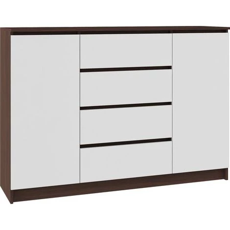 HUCOCO OSCAR - Buffet Contemporaine Salon/séjour/salle à Manger 160x99x40 Cm - 4 Tiroirs Larges + 2 Portes - Commode Moderne - Marron 1 HUCOCO OSCAR - Buffet Contemporaine Salon/séjour/salle à Manger 160x99x40 Cm - 4 Tiroirs Larges + 2 Portes - Commode Moderne - Marron