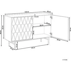 BELIANI Commode Blanche - Blanc -Buffet et enfilade Soldes 16498883 3