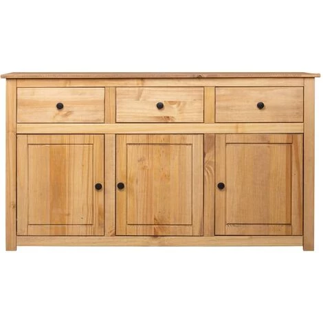 VidaXL Buffet 135x40x80 Cm Pin Solide Assortiment Panama Couleur Du Bois - Brun 2 VidaXL Buffet 135x40x80 Cm Pin Solide Assortiment Panama Couleur Du Bois - Brun – Image 2