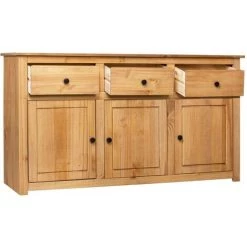 VidaXL Buffet 135x40x80 Cm Pin Solide Assortiment Panama Couleur Du Bois - Brun 7 VidaXL Buffet 135x40x80 Cm Pin Solide Assortiment Panama Couleur Du Bois - Brun -Buffet et enfilade Soldes 16633785 3