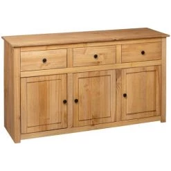VidaXL Buffet 135x40x80 Cm Pin Solide Assortiment Panama Couleur Du Bois - Brun 9 VidaXL Buffet 135x40x80 Cm Pin Solide Assortiment Panama Couleur Du Bois - Brun -Buffet et enfilade Soldes 16633785 5
