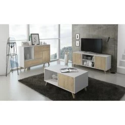 SKRAUT HOME Buffet WIND 1 Porte, 3 Tiroirs, Blanc, Porte + Tiroirs Puccini. 120x40x86cm. - MULTICOLORE 9 SKRAUT HOME Buffet WIND 1 Porte, 3 Tiroirs, Blanc, Porte + Tiroirs Puccini. 120x40x86cm. - MULTICOLORE -Buffet et enfilade Soldes 16949542 5