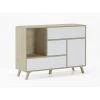 SKRAUT HOME Buffet WIND 1 Porte, 3 Tiroirs, Puccini, Porte Et Tiroirs Blanc.120x40x86cm. - MULTICOLORE