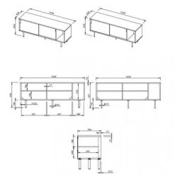 INSIDE75 DANN Buffet Design Noyer Avec Portes Grise Et Blanche Piétement Noyer - Natural -Buffet et enfilade Soldes 17394461 4