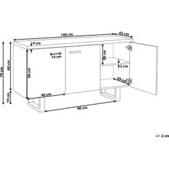 BELIANI Commode 3 Portes En Bois Clair - Bois Clair 6 BELIANI Commode 3 Portes En Bois Clair - Bois Clair -Buffet et enfilade Soldes 17422422 3