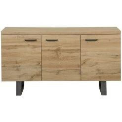 BELIANI Commode 3 Portes En Bois Clair - Bois Clair 7 BELIANI Commode 3 Portes En Bois Clair - Bois Clair -Buffet et enfilade Soldes 17422422 4