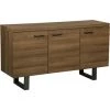 BELIANI Commode 3 Portes En Bois Foncé - Bois Foncé