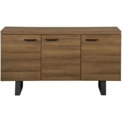 BELIANI Commode 3 Portes En Bois Foncé - Bois Foncé 7 BELIANI Commode 3 Portes En Bois Foncé - Bois Foncé -Buffet et enfilade Soldes 17422426 4