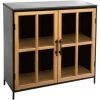 ATMOSPHERA Buffet Vitré Design En Métal Baris - 102 X 41 X 101 - Noir