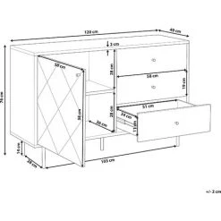 BELIANI Commode Grise Et Bois Foncé - Gris -Buffet et enfilade Soldes 17619280 3