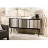 MACABANE AMBROISE - Buffet 3 Portes Bois Acacia Pieds Métal - Multicolore