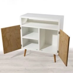 MACABANE ISIDORE - Buffet 2 Portes Bois Clair Et Blanc - Miel & Blanc -Buffet et enfilade Soldes 17783730 3