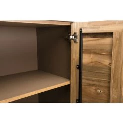 MACABANE MADISON - Buffet Naturel Et Noir 3 Portes Bois Teck Recyclé Métal Et Pieds Métal Gris Anthracite - Bois Naturel ; Métal Vernis Polyuréthane Noir 9 MACABANE MADISON - Buffet Naturel Et Noir 3 Portes Bois Teck Recyclé Métal Et Pieds Métal Gris Anthracite - Bois Naturel ; Métal Vernis Polyuréthane Noir -Buffet et enfilade Soldes 17783849 5