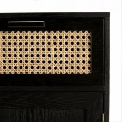 MACABANE EMILIO - Buffet Bois Noir 2 Tiroirs Cannage 2 Portes - Naturel -Buffet et enfilade Soldes 17784131 4