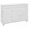 ALTOBUY LAURIE - Buffet 3 Portes 3 Tiroirs Bois Massif Vernis Blanc - Blanc