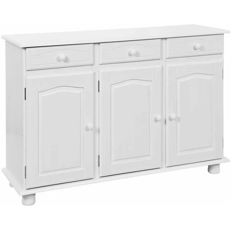 ALTOBUY LAURIE - Buffet 3 Portes 3 Tiroirs Bois Massif Vernis Blanc - Blanc 1 ALTOBUY LAURIE - Buffet 3 Portes 3 Tiroirs Bois Massif Vernis Blanc - Blanc