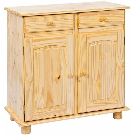 ALTOBUY STAN - Meuble 2 Portes 2 Tiroirs Bois Massif - Naturel 1 ALTOBUY STAN - Meuble 2 Portes 2 Tiroirs Bois Massif - Naturel