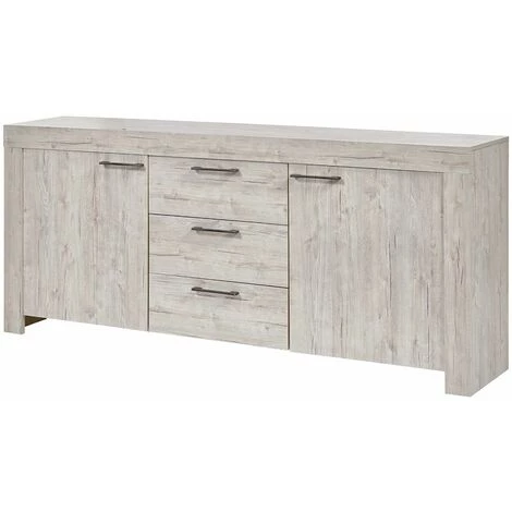 ALTOBUY GALDRIC - Buffet 2 Portes 3 Tiroirs Effet Bois Grisé - Gris 1 ALTOBUY GALDRIC - Buffet 2 Portes 3 Tiroirs Effet Bois Grisé - Gris