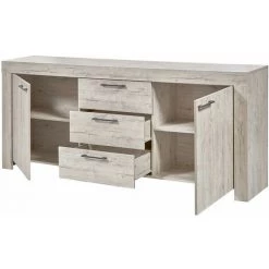ALTOBUY GALDRIC - Buffet 2 Portes 3 Tiroirs Effet Bois Grisé - Gris 6 ALTOBUY GALDRIC - Buffet 2 Portes 3 Tiroirs Effet Bois Grisé - Gris -Buffet et enfilade Soldes 17851554 3