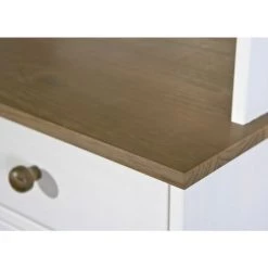 ALTOBUY SOCOA - Buffet Vaisselier 4 Portes 2 Tiroirs Bois Massif Vernis Sepia Et Blanc - Blanc -Buffet et enfilade Soldes 17851983 5