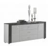 ALTOBUY LUNA - Buffet 2 Portes 3 Tiroirs - Gris