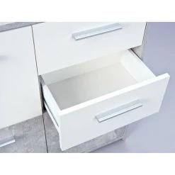 ALTOBUY MARRY - Meuble 3 Portes 2 Tiroirs Imitation Béton Et Blanc - Gris 9 ALTOBUY MARRY - Meuble 3 Portes 2 Tiroirs Imitation Béton Et Blanc - Gris -Buffet et enfilade Soldes 17852247 5