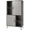 ALTOBUY ASCA - Meuble Bar 2 Portes - Gris