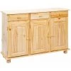 ALTOBUY STAN - Buffet 3 Portes 3 Tiroirs Bois Massif - Naturel