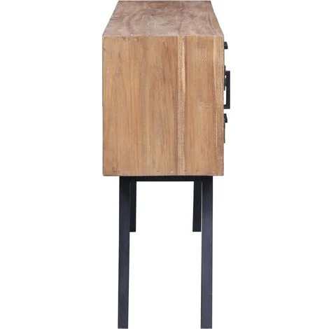 VidaXL Armoire Latérale 140 X 30 X 75 Cm Teck Solide - Brun 5 VidaXL Armoire Latérale 140 X 30 X 75 Cm Teck Solide - Brun – Image 5