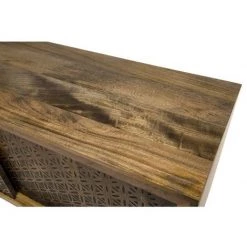 MACABANE IRENE - Buffet Bois Manguier Naturel 160x45cm 2 Portes Coulissantes 1 étagère Motifs Noirs Phuket - Naturel -Buffet et enfilade Soldes 17923299 5