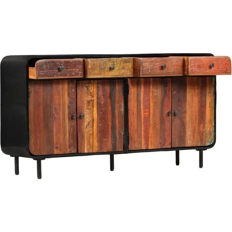VidaXL Buffet Bois De Récupération Solide 140 X 35 X 76 Cm - Brun 2 VidaXL Buffet Bois De Récupération Solide 140 X 35 X 76 Cm - Brun – Image 2
