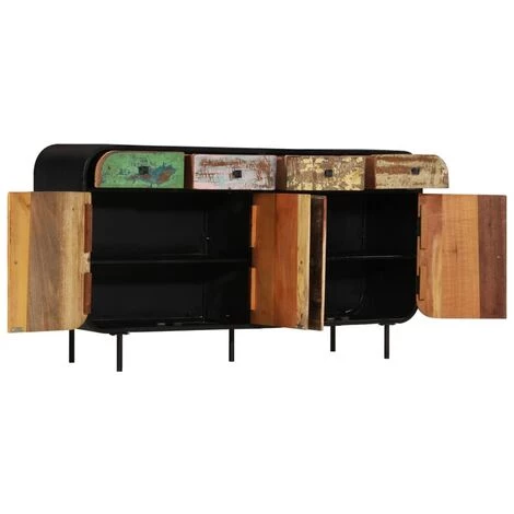 VidaXL Buffet Bois De Récupération Solide 140 X 35 X 76 Cm - Brun 5 VidaXL Buffet Bois De Récupération Solide 140 X 35 X 76 Cm - Brun – Image 5