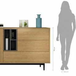 Buffet Parumm Onnie Gris 145x40x95 Cm - 50361001046356 -Buffet et enfilade Soldes 18106506 3