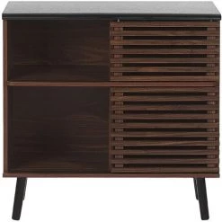 BELIANI Armoire En Bois Foncé - Bois Foncé 8 BELIANI Armoire En Bois Foncé - Bois Foncé -Buffet et enfilade Soldes 18122848 4