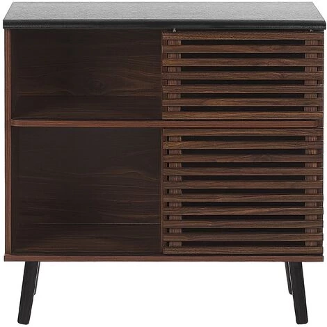 BELIANI Armoire En Bois Foncé - Bois Foncé 4 BELIANI Armoire En Bois Foncé - Bois Foncé – Image 4