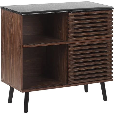 BELIANI Armoire En Bois Foncé - Bois Foncé 5 BELIANI Armoire En Bois Foncé - Bois Foncé – Image 5