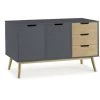 VS VENTA-STOCK BUFFET JAVA 2 PORTES ET 3 TIROIRS GRIS ANTHRACITE ET CIRE - GRIS ANTHRACITE ET CIRE