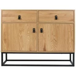 ALTOBUY ABRIL - Buffet 2 Portes 2 Tiroirs Aspect Bois - Marron Foncé -Buffet et enfilade Soldes 18200169 3