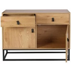 ALTOBUY ABRIL - Buffet 2 Portes 2 Tiroirs Aspect Bois - Marron Foncé -Buffet et enfilade Soldes 18200169 4