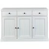 ALTOBUY BIDART - Buffet 3 Portes 3 Tiroirs Bois Massif Vernis Blanc - Blanc