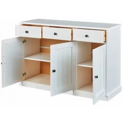 ALTOBUY BIDART - Buffet 3 Portes 3 Tiroirs Bois Massif Vernis Blanc - Blanc -Buffet et enfilade Soldes 18200364 2