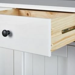 ALTOBUY BIDART - Buffet 3 Portes 3 Tiroirs Bois Massif Vernis Blanc - Blanc -Buffet et enfilade Soldes 18200364 5