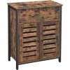 VASAGLE Meuble De Rangement, Placard, Armoire, Avec 1 Tiroir Et étagères, Portes à Persiennes, Pour Salon, Couloir, Cuisine, Bureau, Chambre, Style Industriel, Marron Rustique Par SONGMICS LSC86BX - Marron Rustique