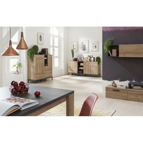 MEUBLETMOI Armoirette Avec Porte En Bois Gris Et Beige - VALENTINA - Bois 4 MEUBLETMOI Armoirette Avec Porte En Bois Gris Et Beige - VALENTINA - Bois – Image 4