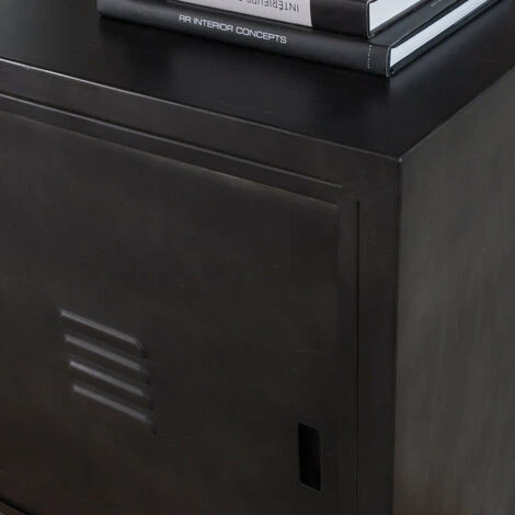 MADE IN MEUBLES Petit Buffet En Métal Java Java - Noir 4 MADE IN MEUBLES Petit Buffet En Métal Java Java - Noir – Image 4