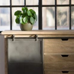 MADE IN MEUBLES Buffet En Bois De Manguier Brossé Et Métal Gris Helsinki - Marron 7 MADE IN MEUBLES Buffet En Bois De Manguier Brossé Et Métal Gris Helsinki - Marron -Buffet et enfilade Soldes 18478685 4